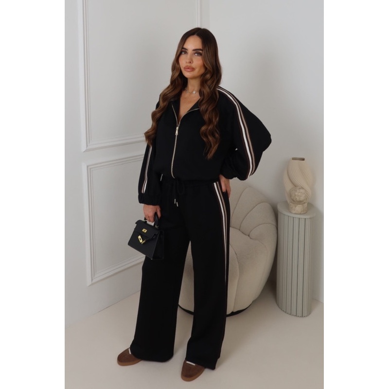 ROSSI BLACK STRIPED TRACKSUIT