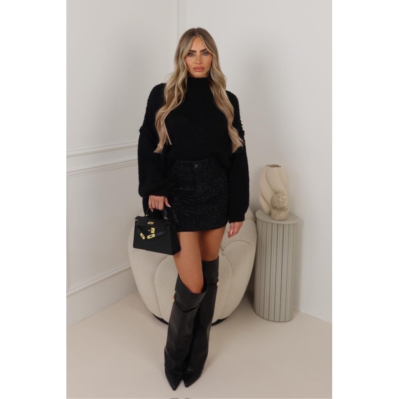 Adelaide black oversized knit jumper