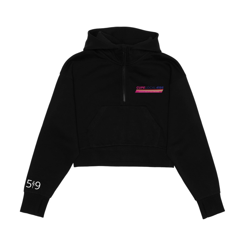 CUPE 4186 CROPPED SCUBA 1/2 ZIP HOODIE (WOMENS)