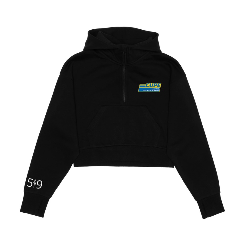 CUPE 4222 CROPPED SCUBA 1/2 ZIP HOODIE (WOMENS)