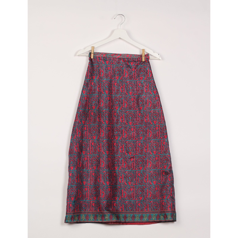 A Line Skirt - Red Indian Ethnic