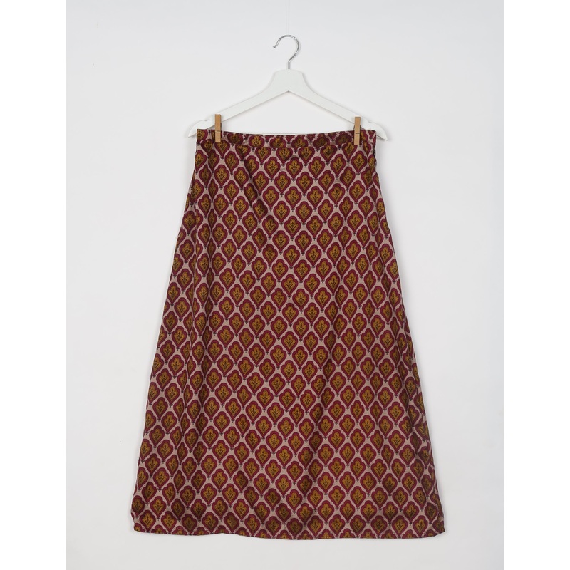 A Line Skirt - Red Leaves