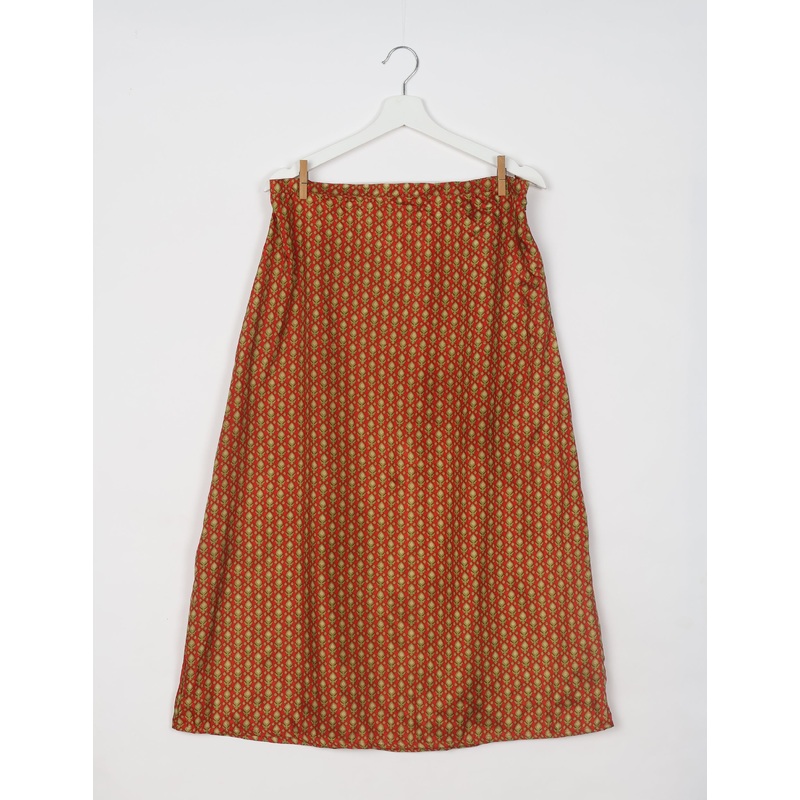 A Line Skirt - Red Micro Design