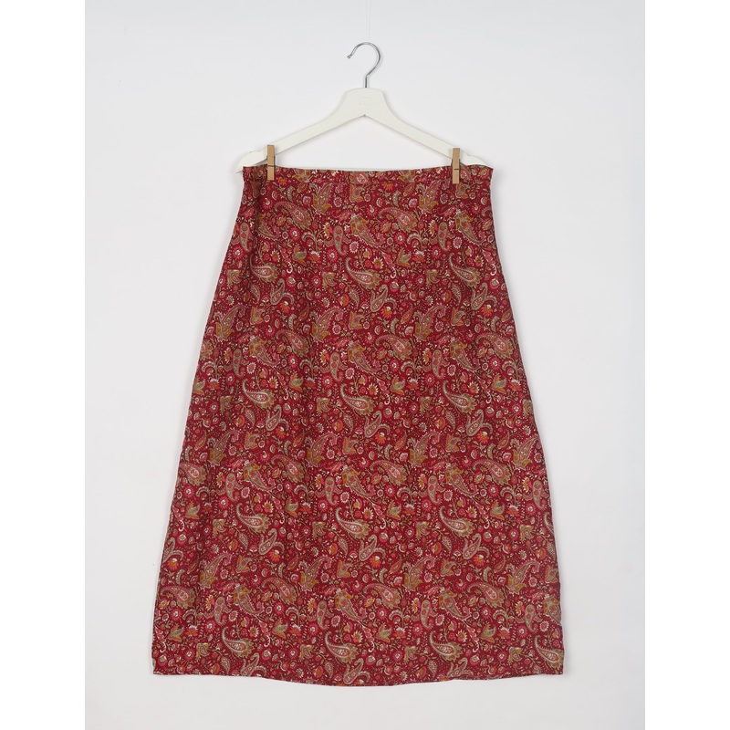A Line Skirt - Red Paisley