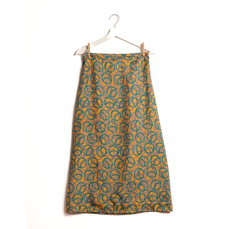 A Line Skirt - Yellow Geometric