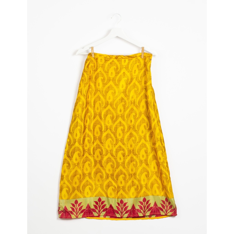 A Line Skirt - Yellow Paisley