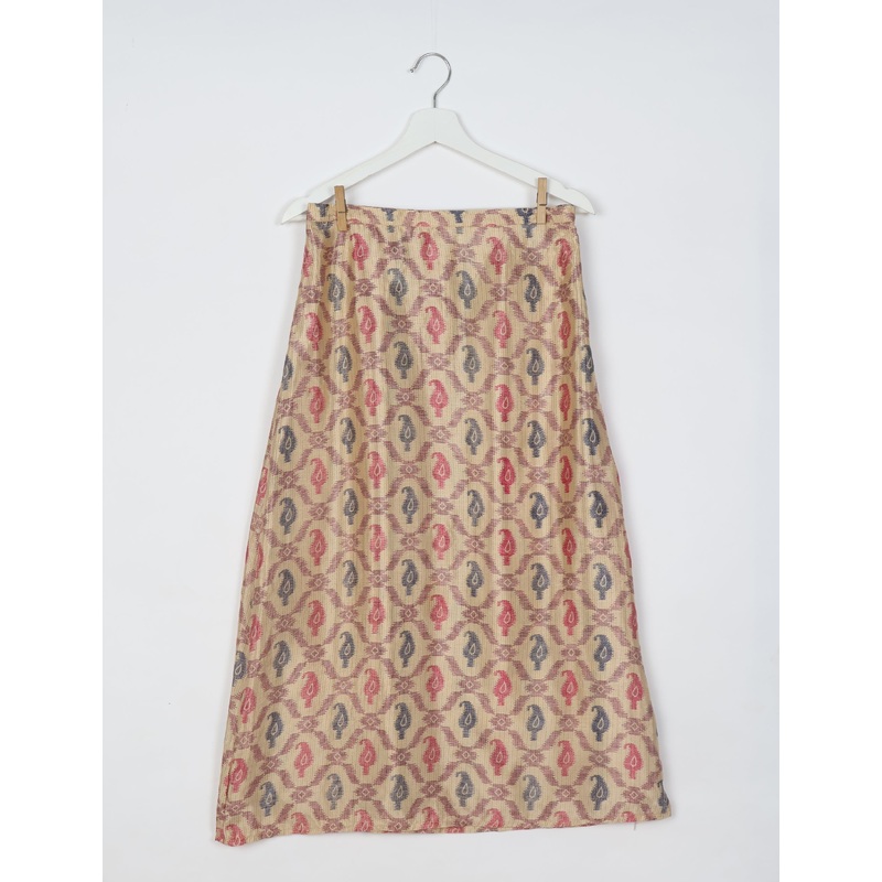 A Line Skirt - Beige Paisley