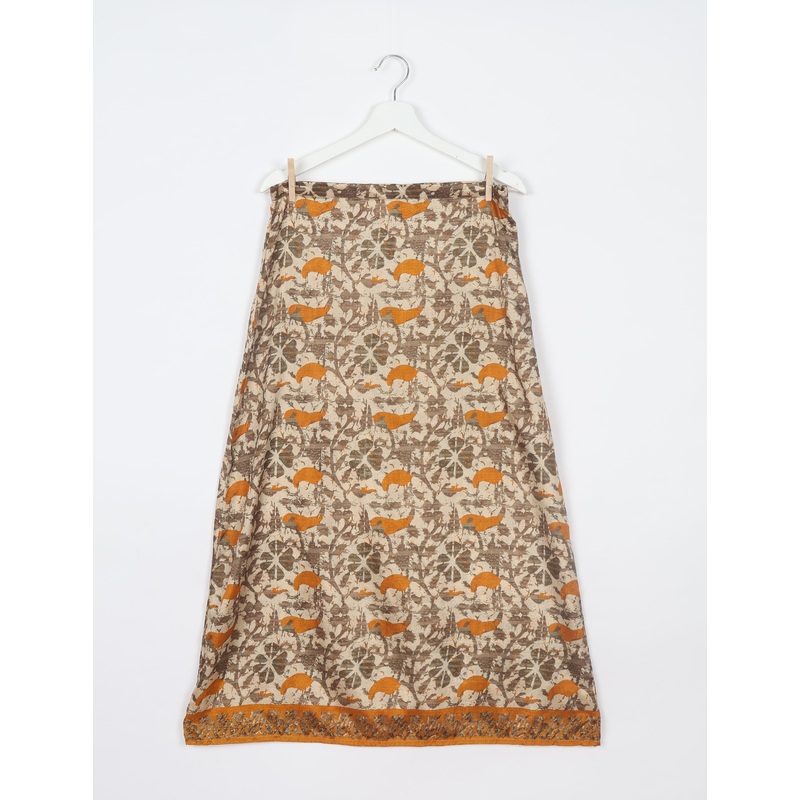 A Line Skirt - Beige Tropical