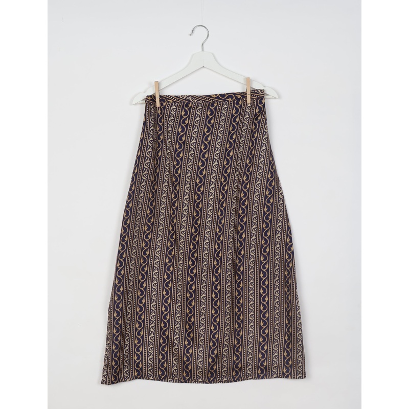 A Line Skirt - Black Abstract