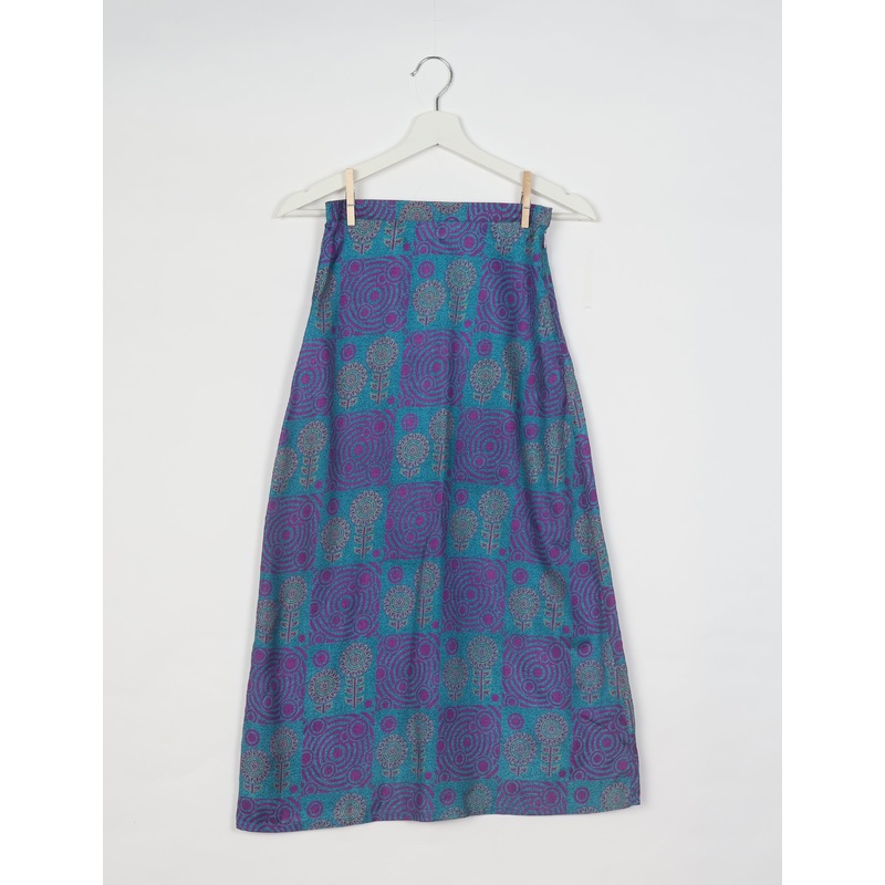 A Line Skirt - Blue Abstract
