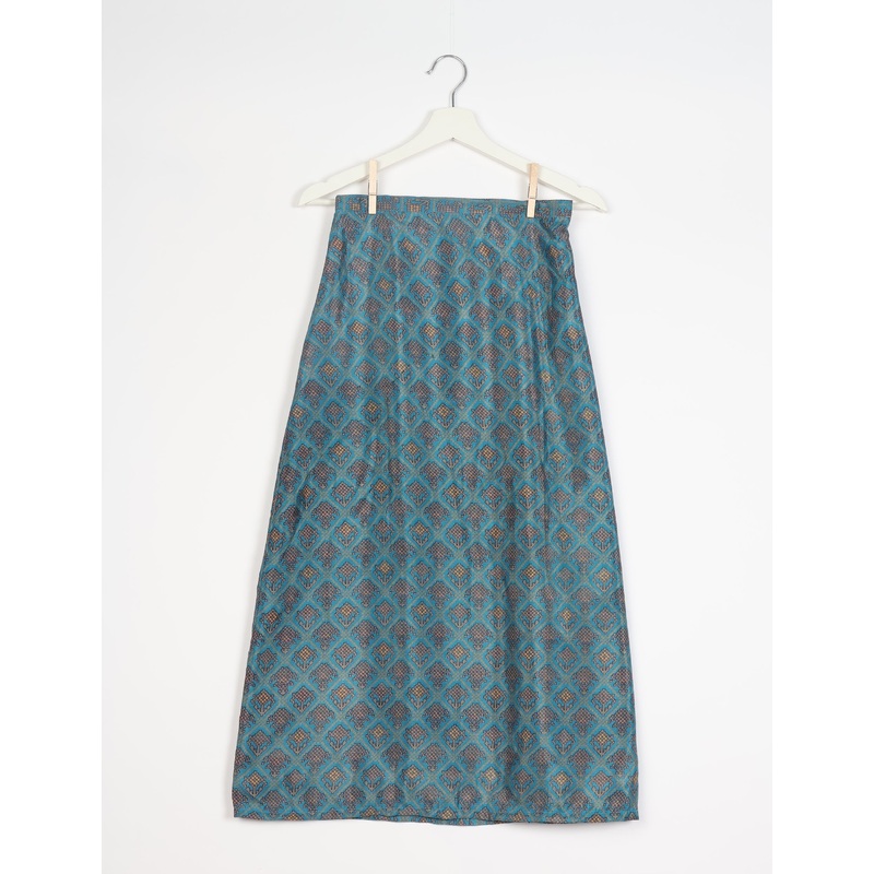 A Line Skirt - Blue Indian Ethnic