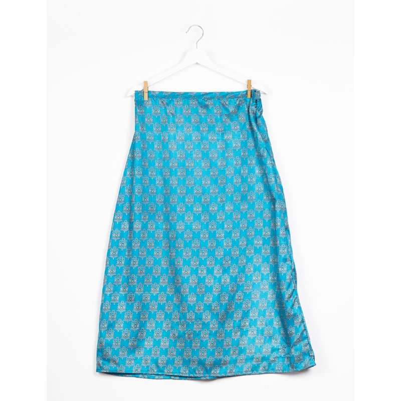 A Line Skirt - Blue Micro Design