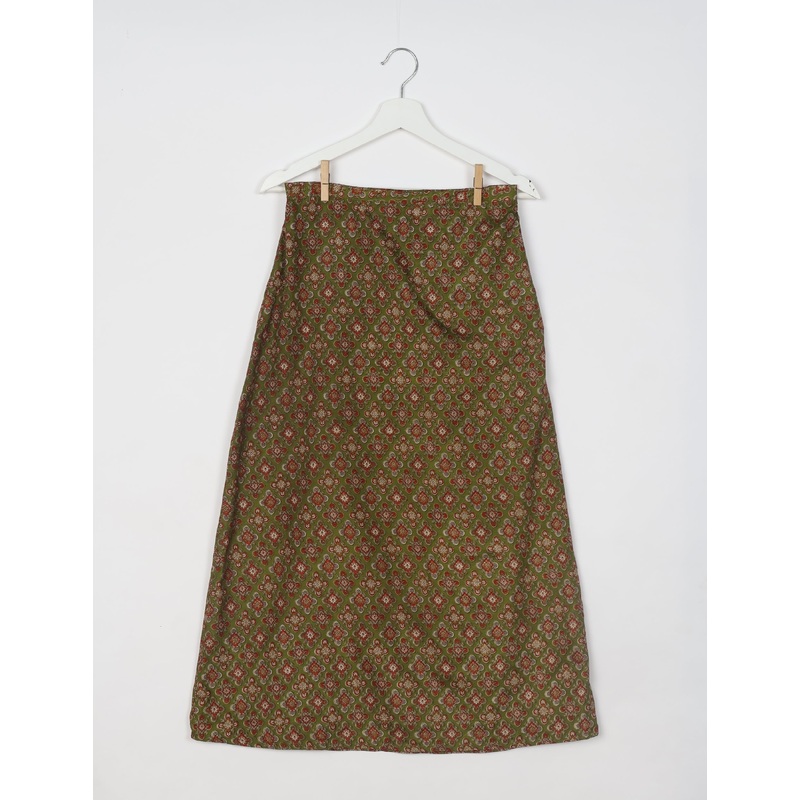 A Line Skirt - Green Floral
