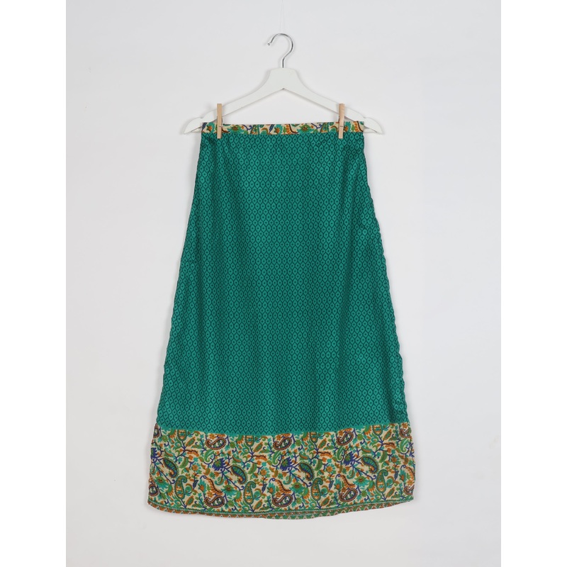 A Line Skirt - Green Micro Design