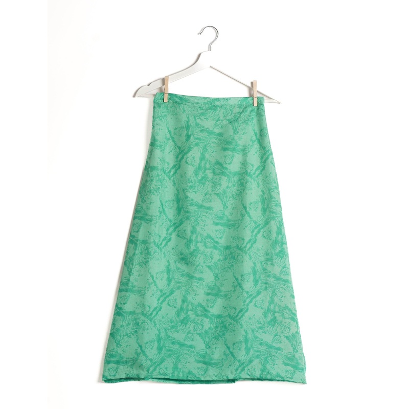 A Line Skirt - Green Organic