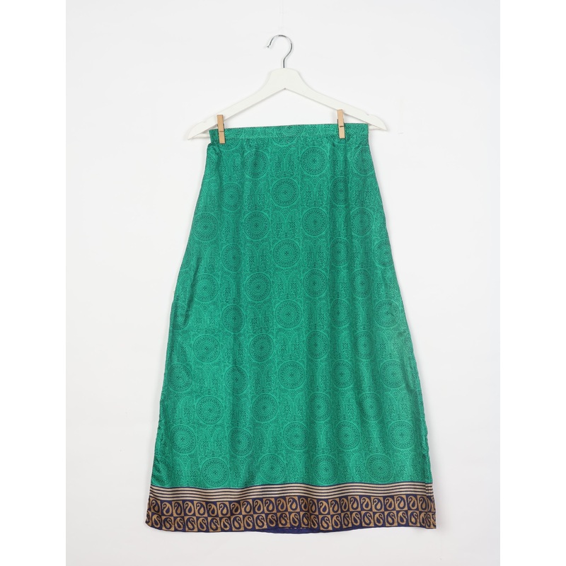 A Line Skirt - Green Tropical