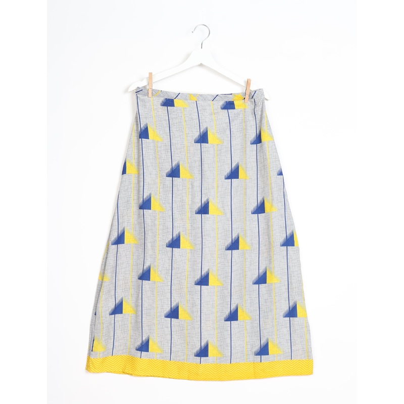 A Line Skirt - Grey Geometric