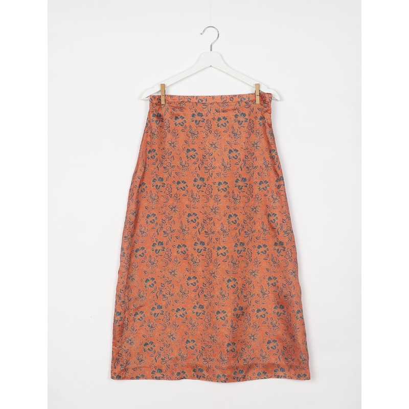 A Line Skirt - Orange Floral