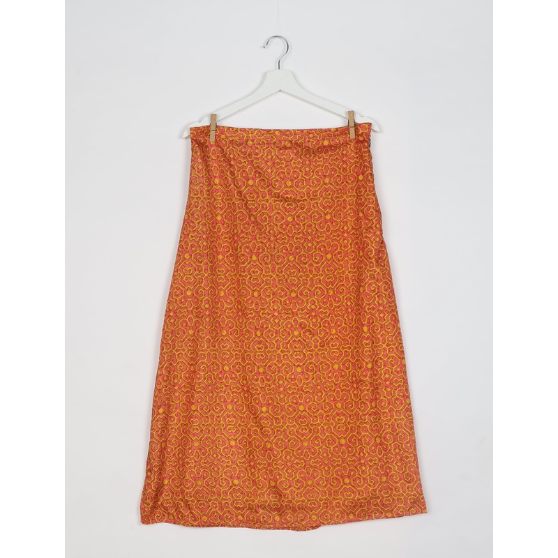 A Line Skirt - Orange Tropical