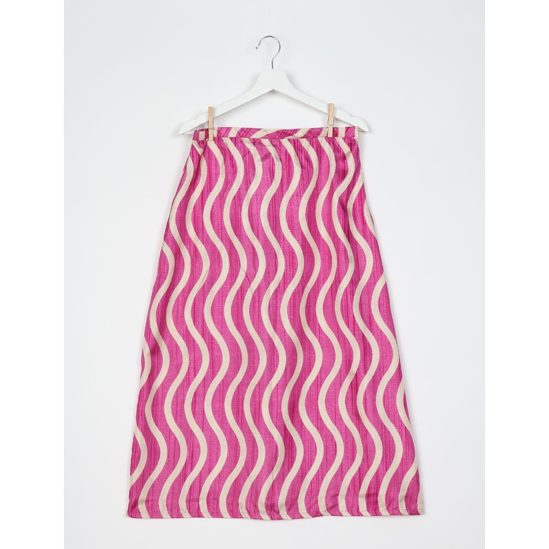 A Line Skirt - Pink Abstract