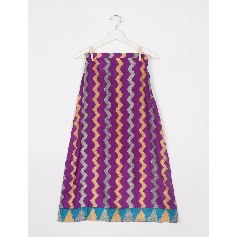 A Line Skirt - Purple Abstract