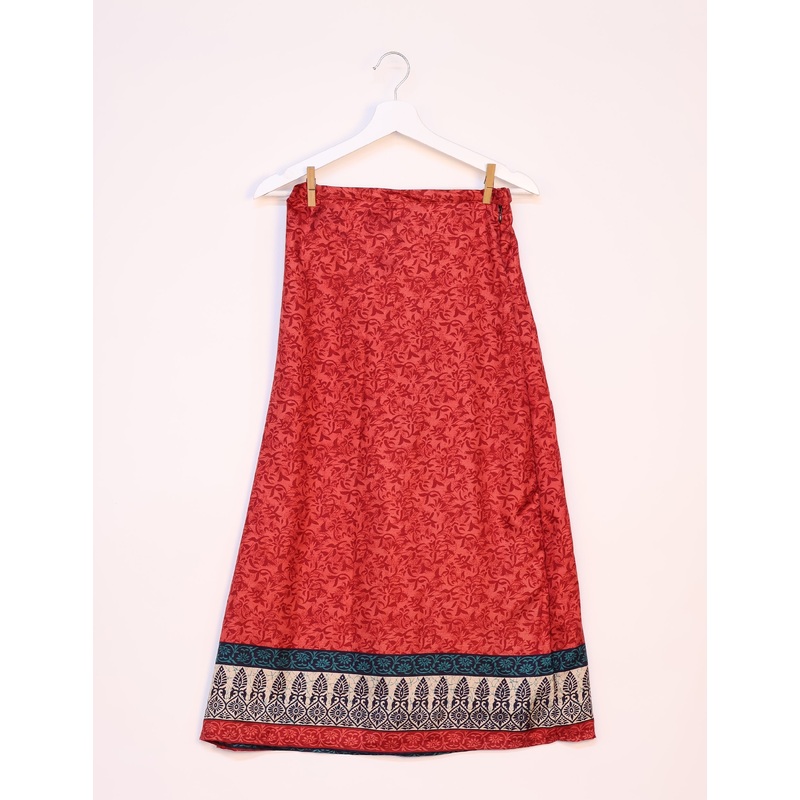 A Line Skirt - Red Floral