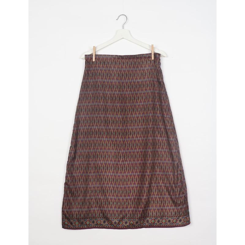 A Line Skirt - Red Ikat
