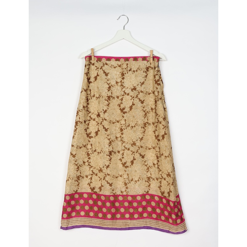 A Line Skirt - Beige Abstract