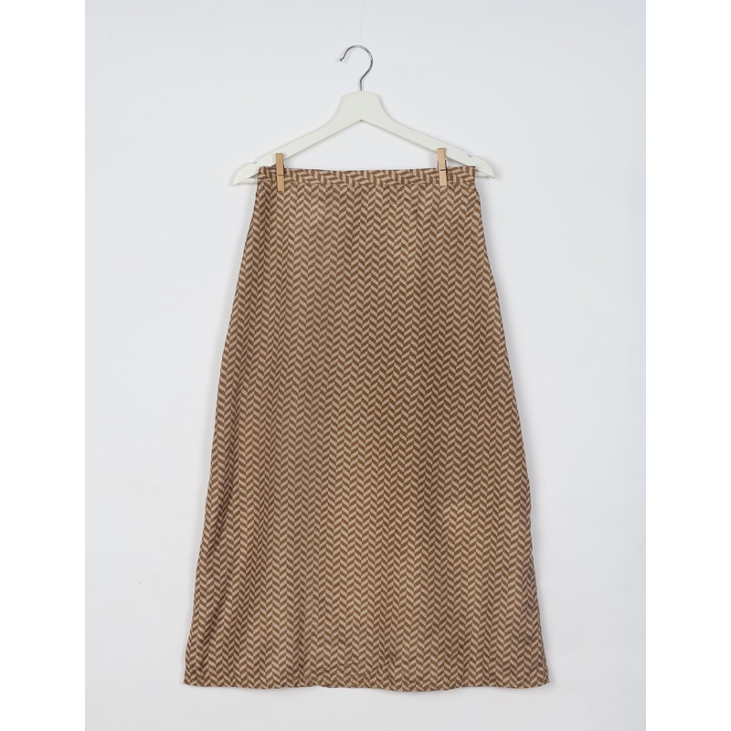 A Line Skirt - Beige Micro Design