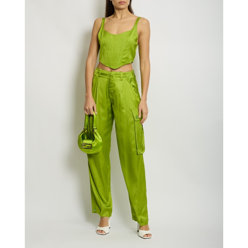 Ermanno by Ermanno Scervino Green Corset & Cargo Trousers Set Corset IT 42 (UK 10) Trousers IT 40 (UK 8)