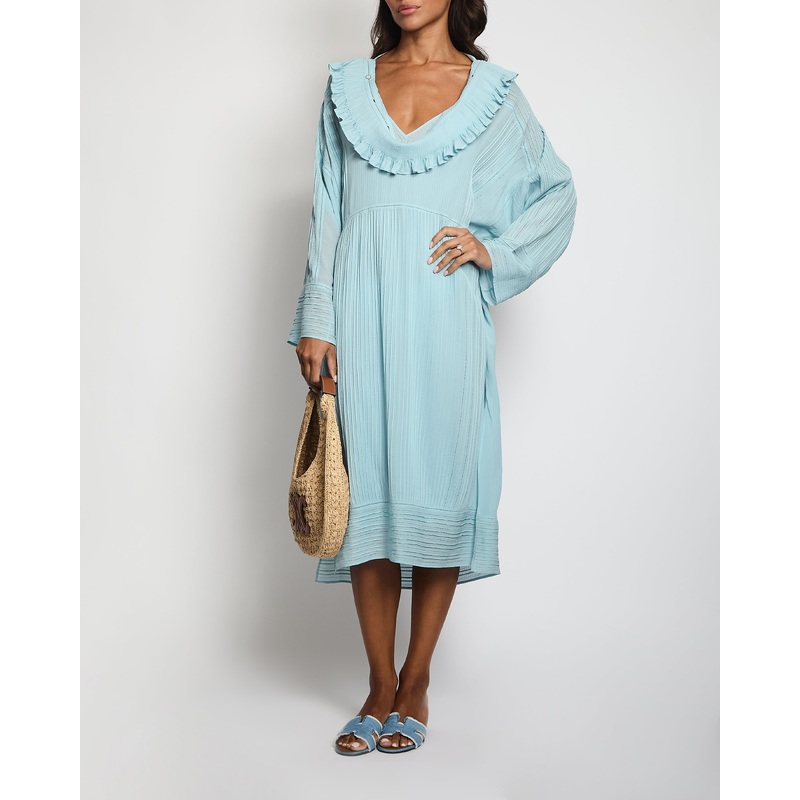 Herms Celeste Beach Tunic Dress with Ruffle Neck Detail FR 38 (UK 10)
