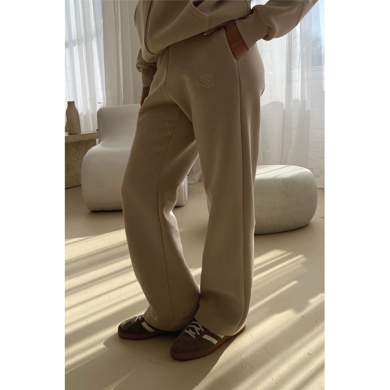 Stone embroidered logo straight leg jogger