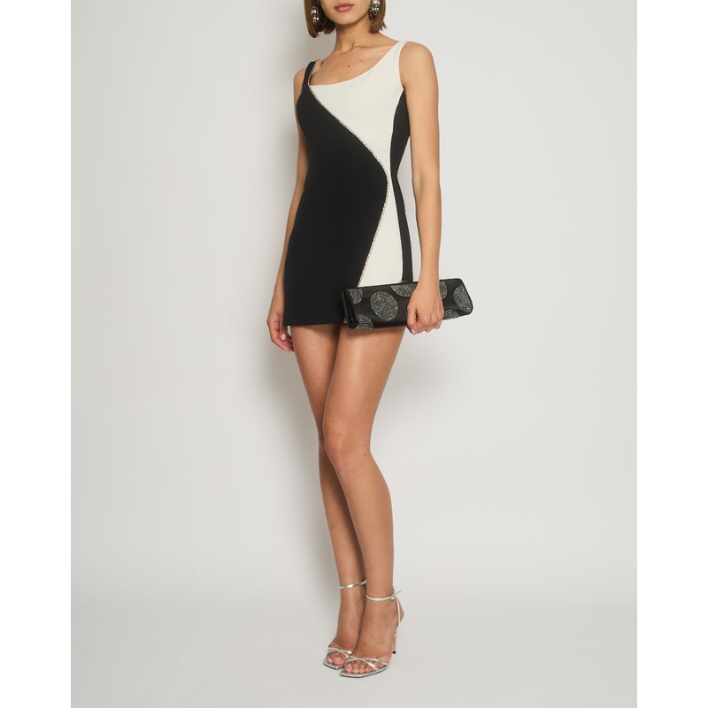 David Koma Black Embellished Panelled Strap Mini Dress Size FR 36 (UK 8)