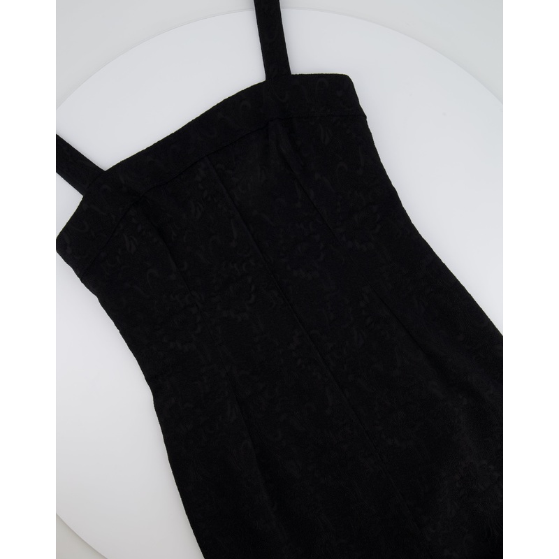 Dolce & Gabbana Black Floral Embroidered Midi Sleeveless Dress Size IT 42 (UK 10)