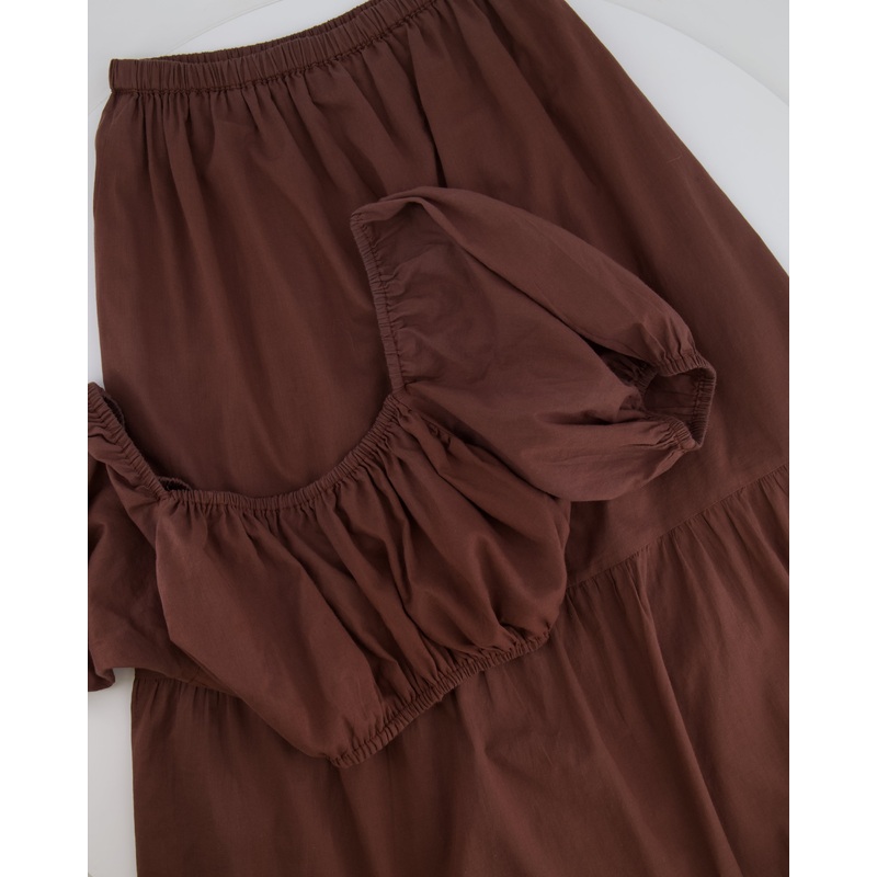 Faithfull The Brand Brown Crop Top and Skirt Set Size S (UK 8)