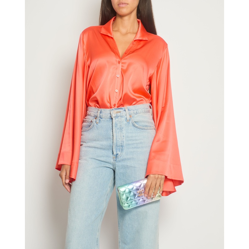 Retrofete Coral Long Sleeve Bodysuit with Button Detail Size XS (UK 6)