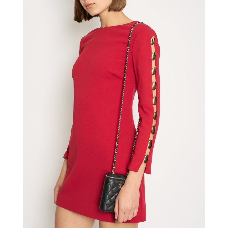 Simkhai Burgundy Mini Dress With Cut Out and Gold Detailing Size US 2 (UK 6)