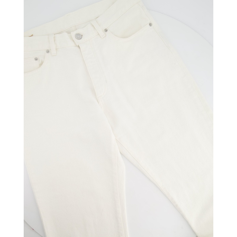 Zegna Menswear White Straight Leg Jeans Size UK 33 (EU 50)