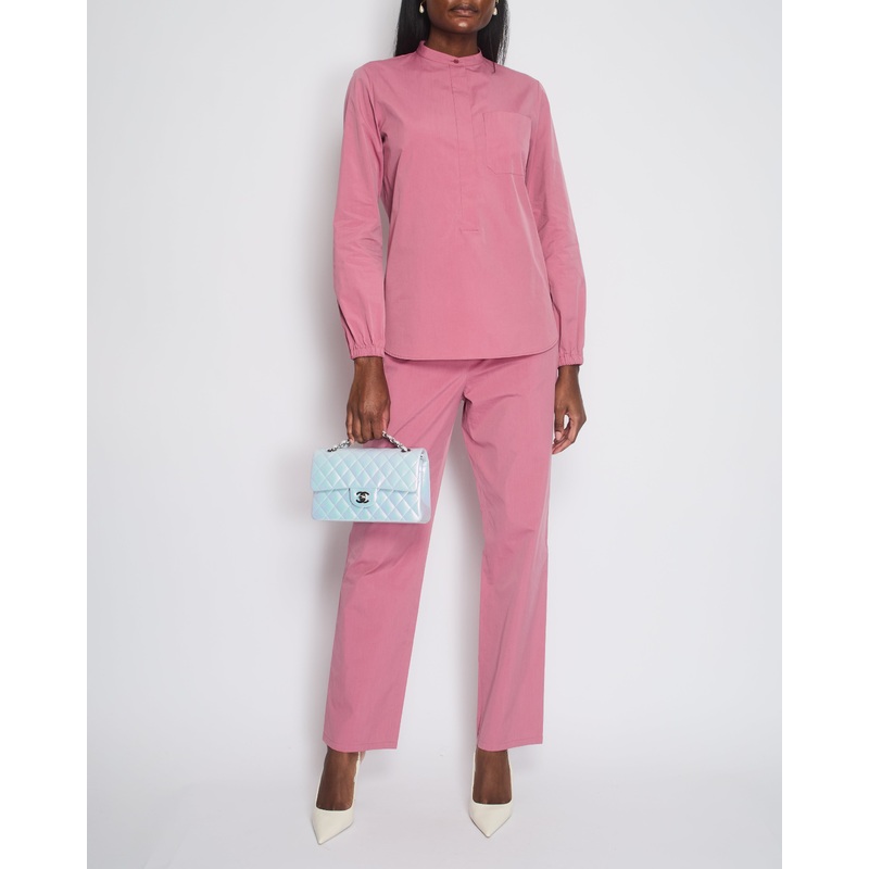 Loro Piana Pink Cotton Shirt with Matching Trouser Set Size IT 42/44 (UK 10/12)
