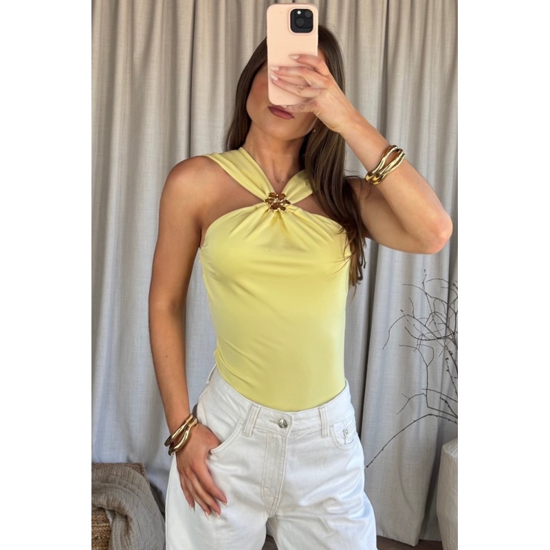 Lola lemon halterneck bodysuit