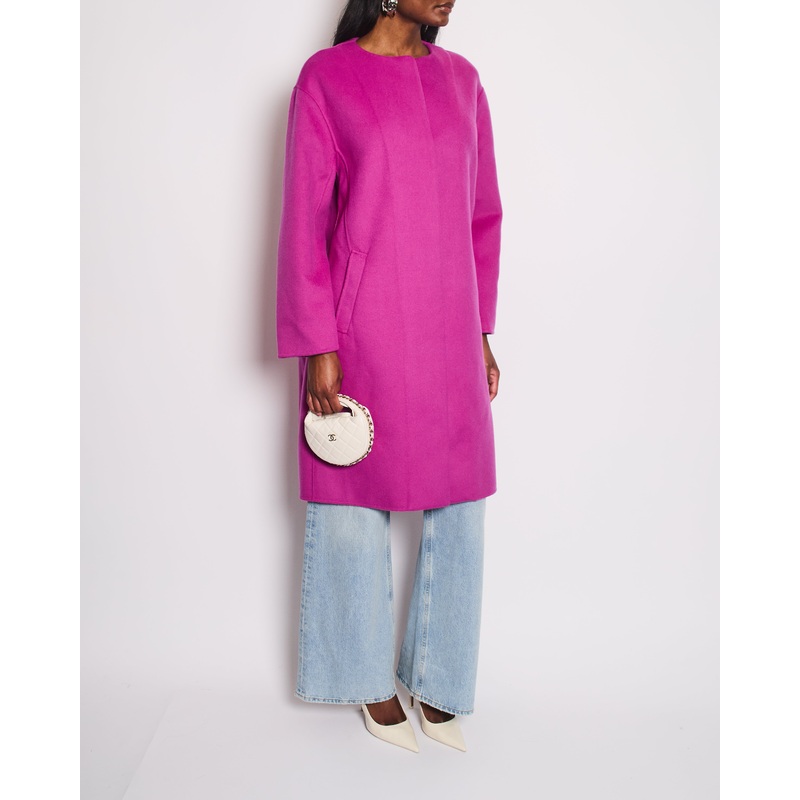 'S Max Mara Pink Wool Coat Size IT 44 (UK 12)