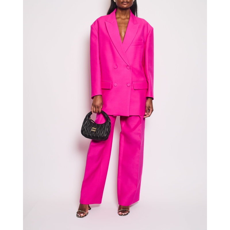Valentino Hot Pink Blazer Jacket and Matching Trousers Set Size IT 42 (UK 10)