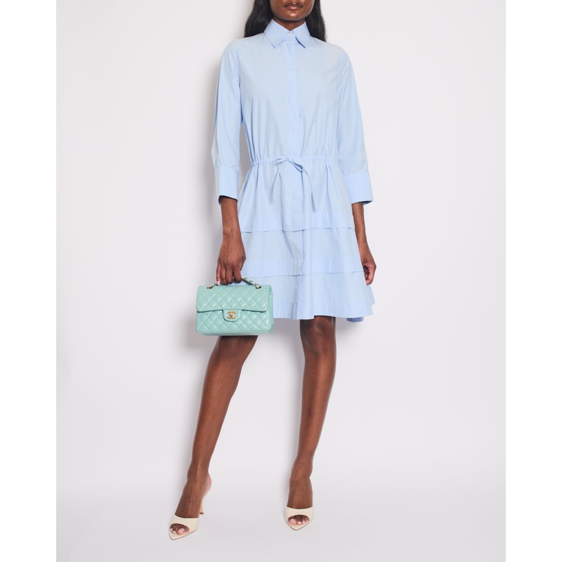 Alaa Blue Long Sleeve Midi Dress with Back Cut Detail Size FR 36 (UK 8)