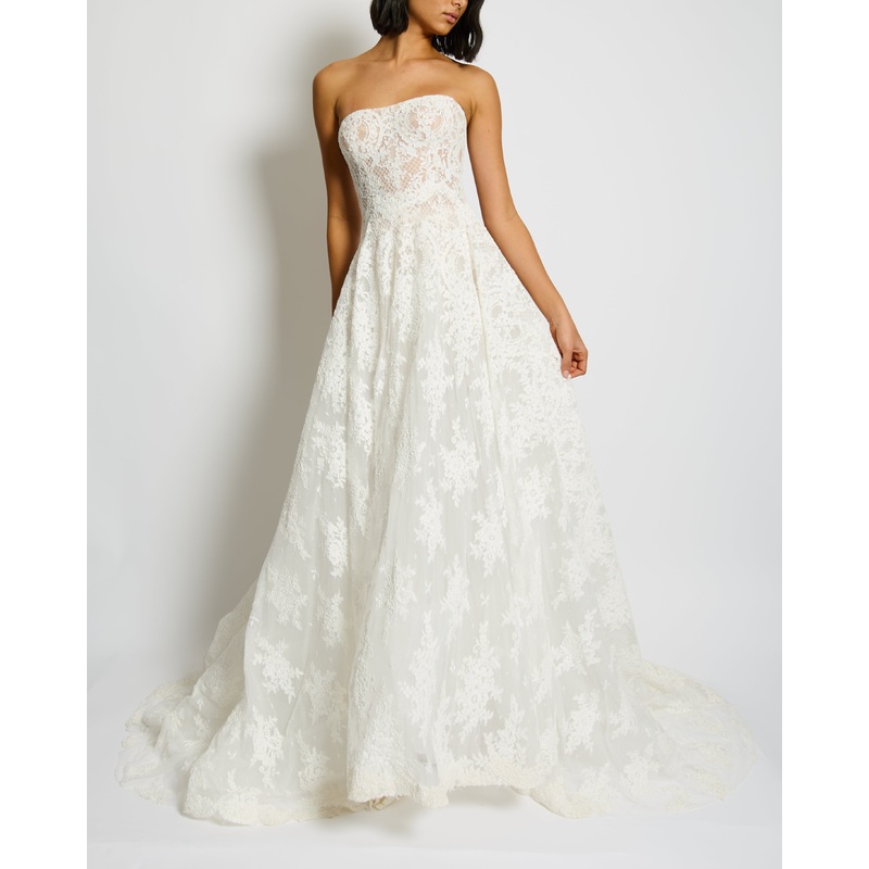 *BRIDAL* Dana Harel for Browns Bride Ivory Lace Floral Wedding Gown Size UK 6