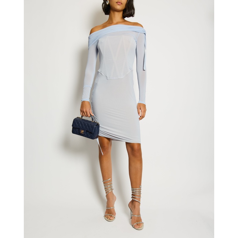 Dion Lee Lilac Long Sleeve Dress with Corset Detailing Size UK 10