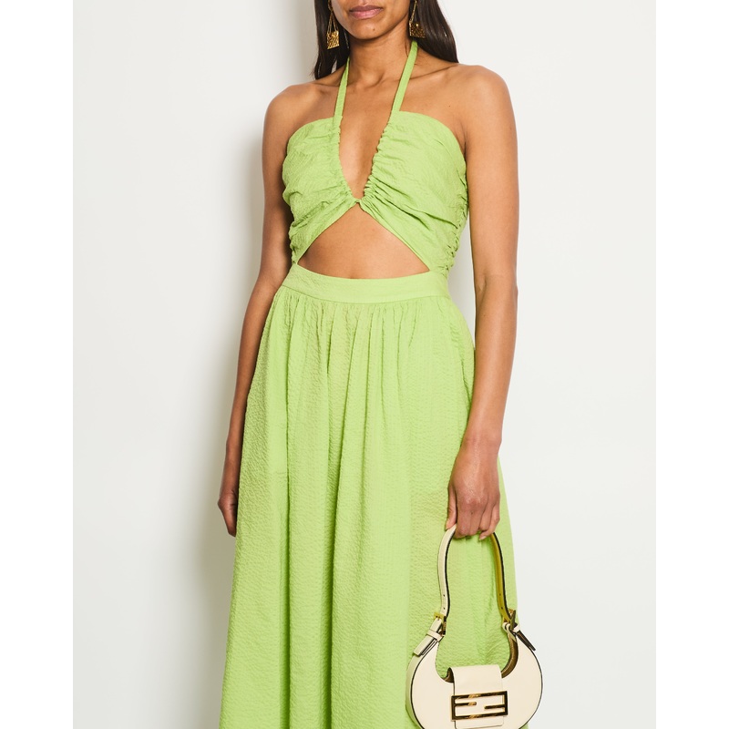 Marysia Green Sleeveless Midi Dress with Cutout Cotton Size (UK 8) RRP 375