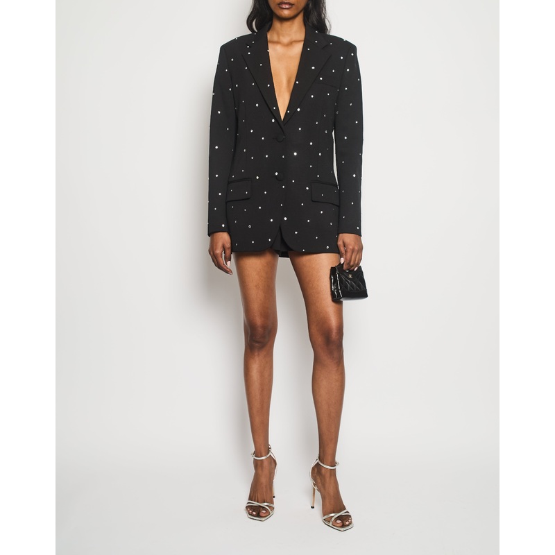 Miu Miu Black Embellished Suit Jacket with Matching Shorts Set Size IT 38 (UK 6)