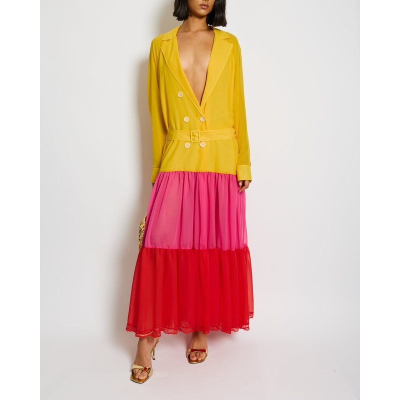 Racil Multi Liyana Chiffon Sheer Evening Coat Size S (UK 8) RRP 700