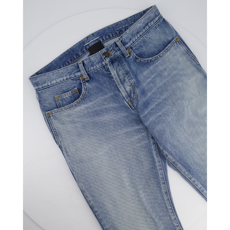 Saint Laurent Menswear Blue Wash Straight Leg Jeans Size 30