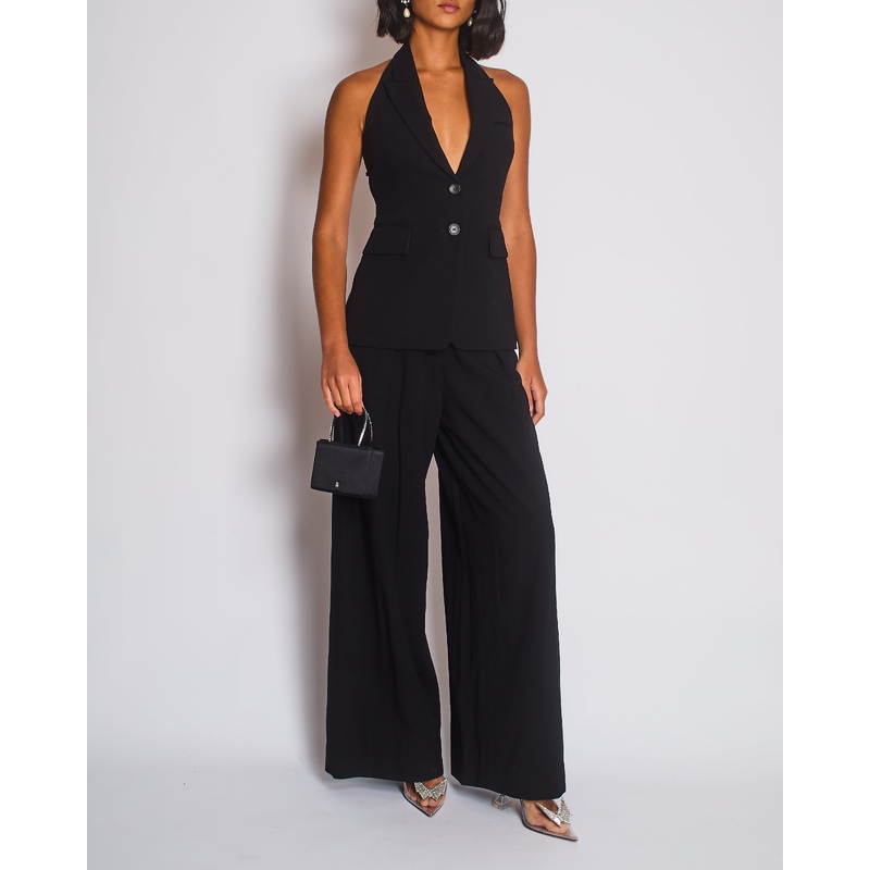A.L.C Black Tailored Waistcoat and Wide Leg Trouser Set Top Size US 0 (UK 4) Trousers Size US 2 (UK 6)